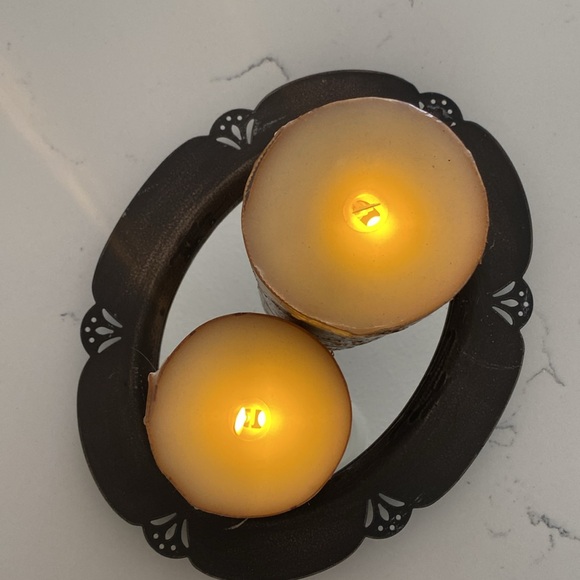 Vintage Metal Bronze Mirror/Tray (candles NOT included) - Picture 15 of 16